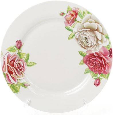 Набір 6 порцелянових обідніх тарілок "Чайна троянда" Ø27см 32312016 фото