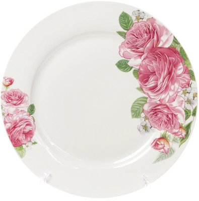 Набір 6 порцелянових обідніх тарілок "Рожеві троянди" Ø27см 32312002 фото